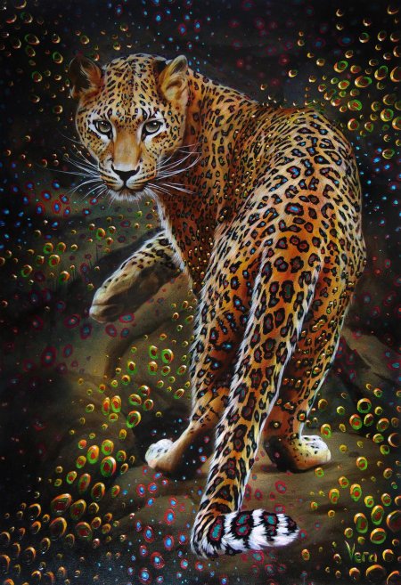 Алмазная мозаика леопард 40х50
