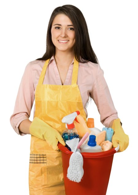 Девушка уборщица