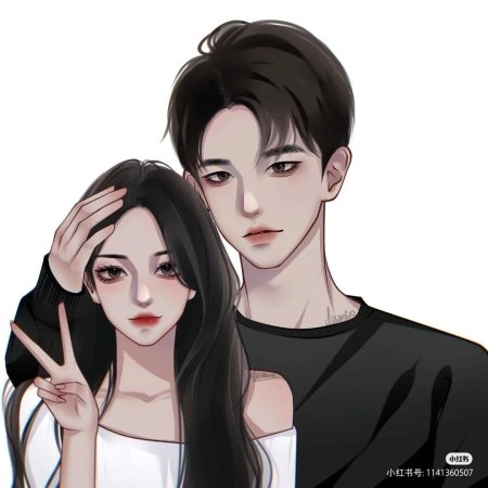 Drawing romantic anime couple