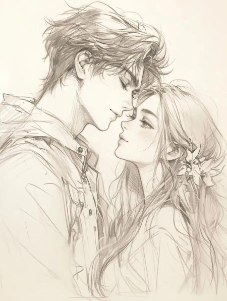 Влюблённая пара рисунок карандашом