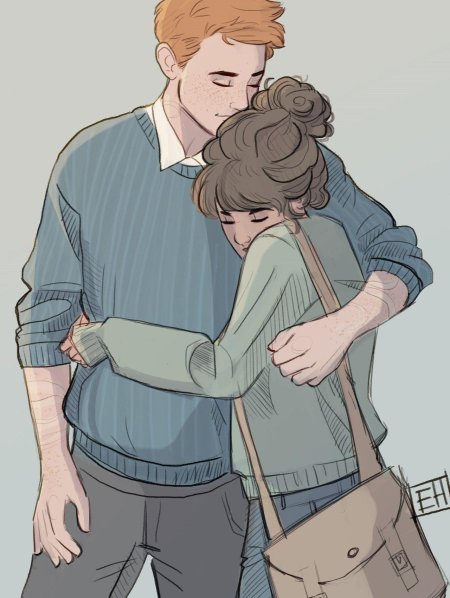 Милые рисунки парня и девушки