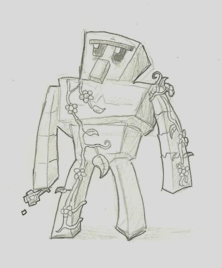 Раскраска голем из майнкрафта