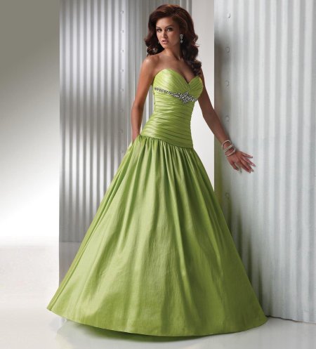 Салатовое свадебное платье