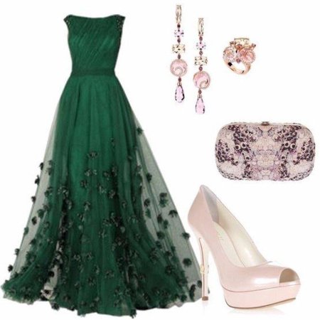 Зеленое платье вечернее