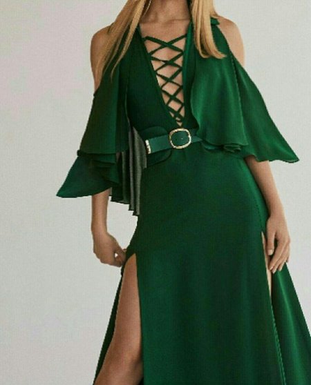 Зелёное платье estetica