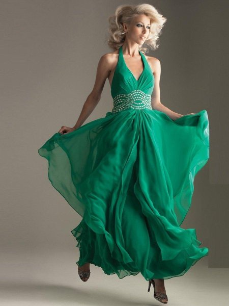 Платье зеленое вечерние