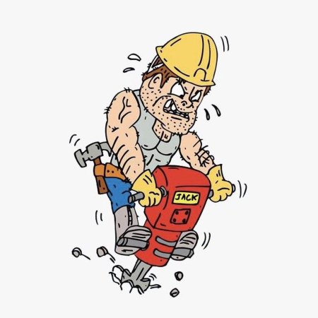 Рабочий с отбойным молотком