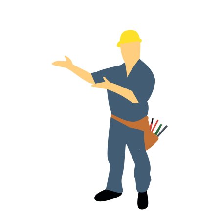 Работник на прозрачном фоне