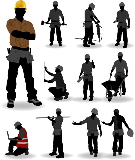 Силуэт рабочего человека