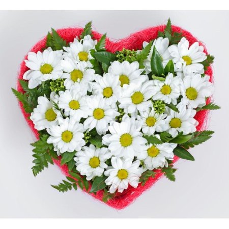 Сердце из ромашек