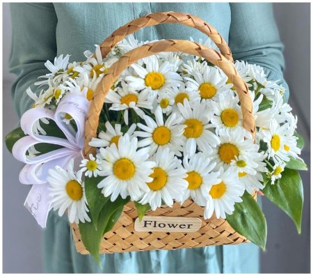 Корзинка с ромашками