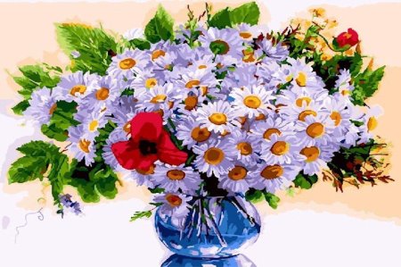 Букет ромашек на прозрачном фоне