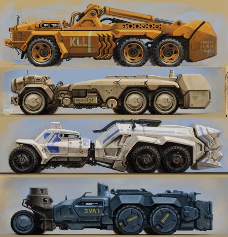 Концепт арт техника футуризм