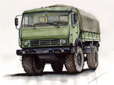Камаз 4310 карандашом