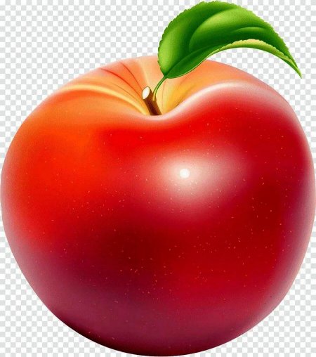 Яблоко для детей на прозрачном фоне