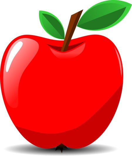 Яблоко для детей на прозрачном фоне