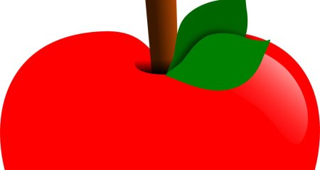 Яблоко для детей на прозрачном фоне