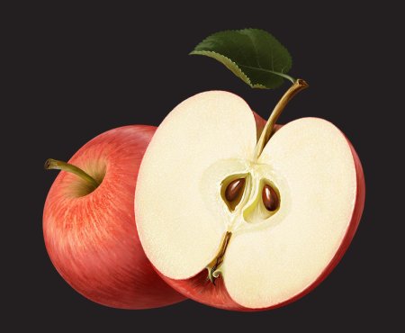 Яблоко половинка