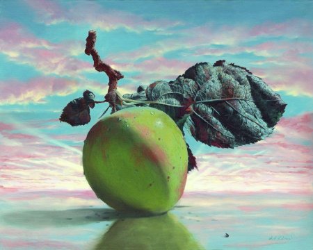 Яблоко пастелью