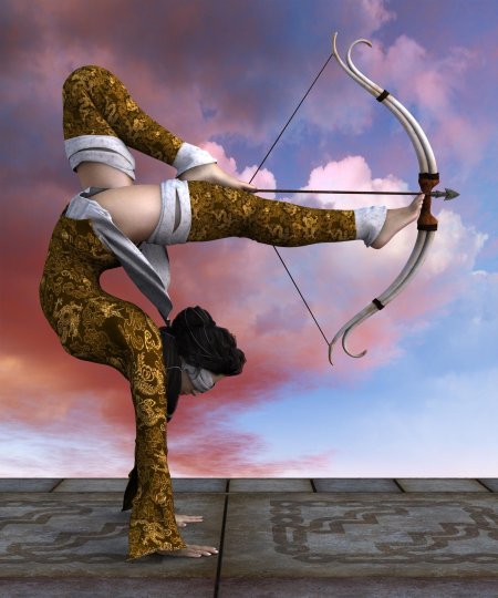 Девушка стреляет из лука