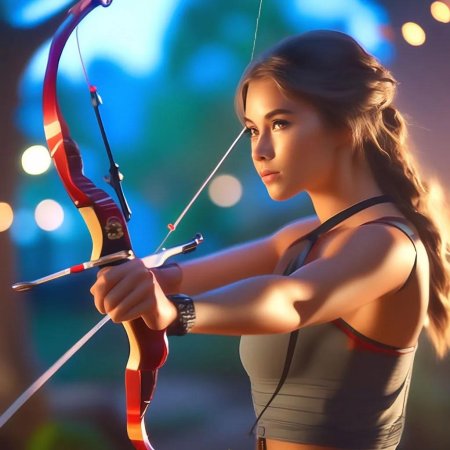 Девушка стреляет из лука