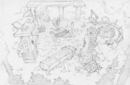 Рисование концепт арта локации