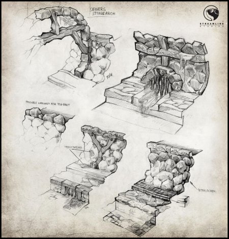 Артбетон грот водопад эскизы