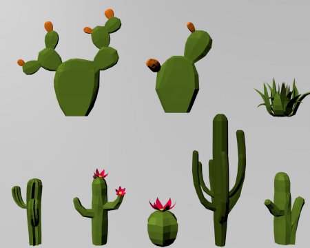 Кактус лоу поли