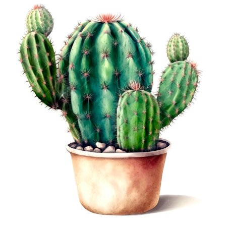 Рисунок кактуса в горшке
