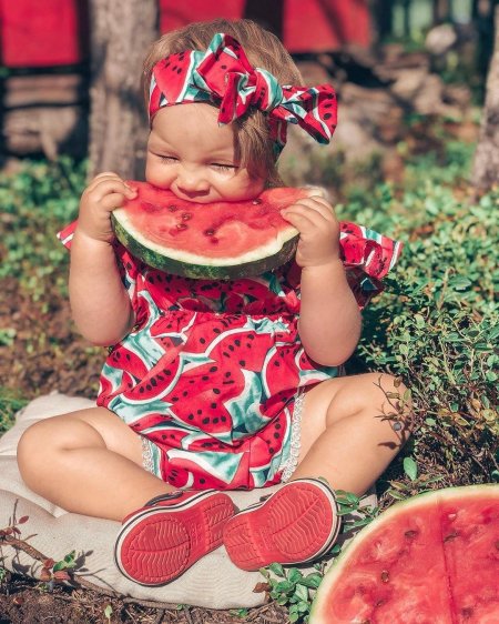 Фотосессия с арбузами детская