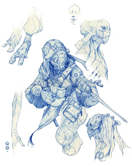Концепт арт ручкой персонажи