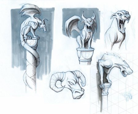 Горгулья тату эскизы