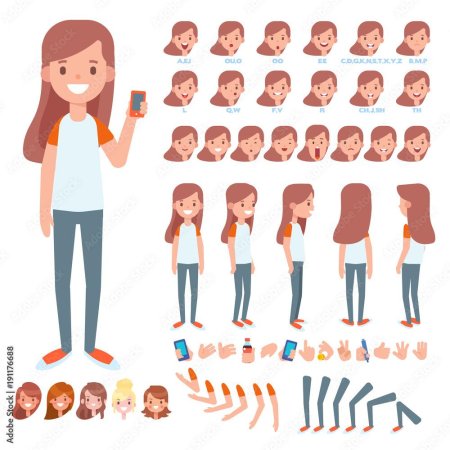 Векторный персонаж девушка