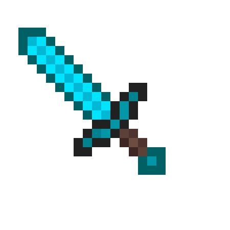 Меч майнкрафт по клеточкам