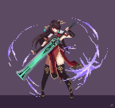 Пиксельная геншин импакт