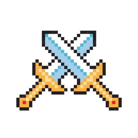 Пиксельные скрещенные мечи