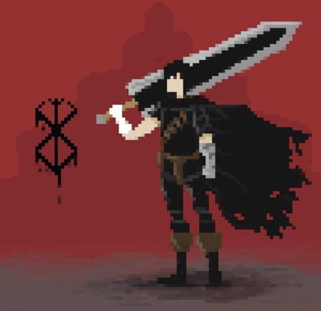 Гатс берсерк пиксель арт