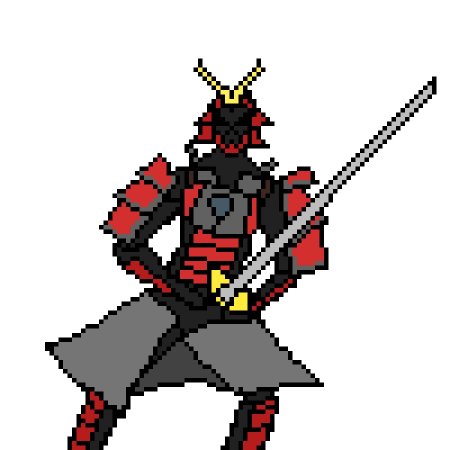 Самурай пиксель арт 32х32х32