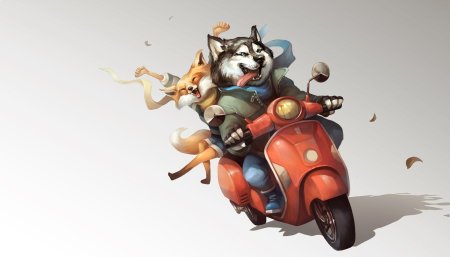 Арты Санта-Клауса на мотоцикле