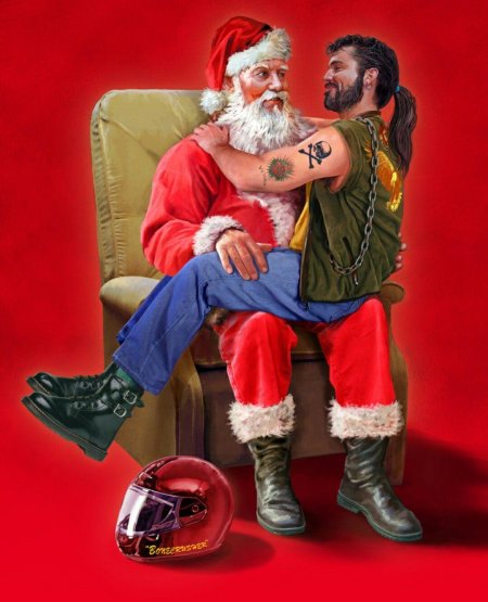 Дед мороз байкер