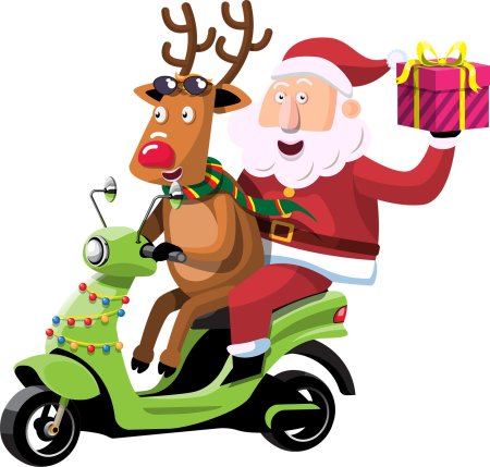 Дед мороз с оленями