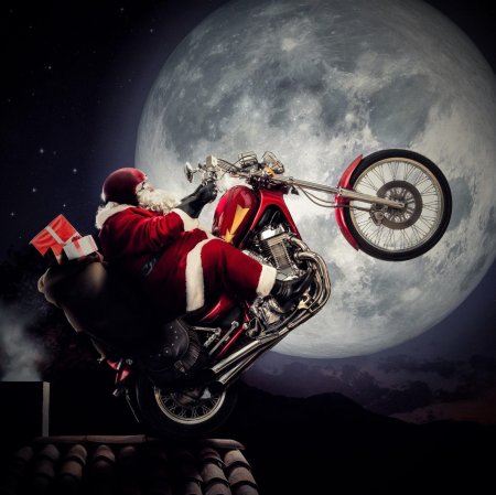 Дед мороз на мотоцикле