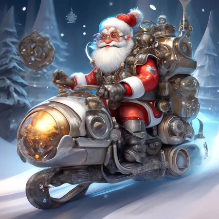 Дед мороз на мотоцикле