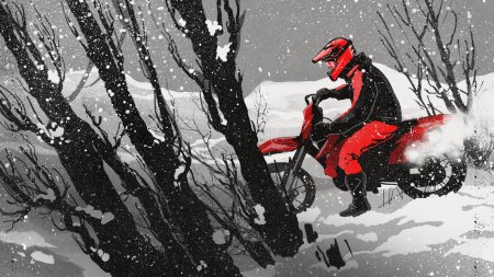 Мотоциклист зимой