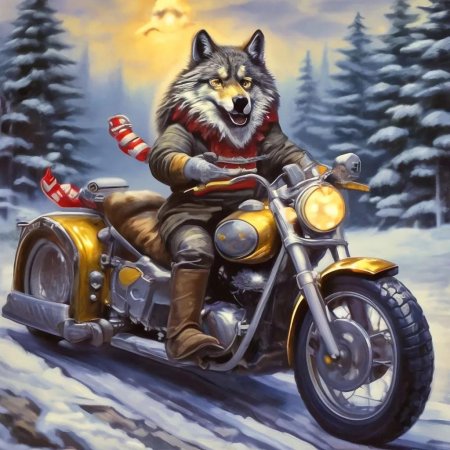 Ну погоди волк на мотоцикле
