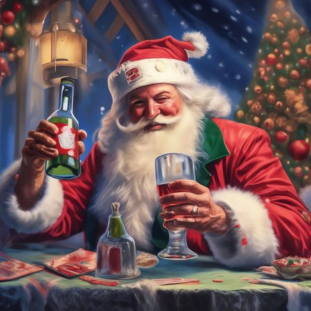 Дед мороз с бутылкой