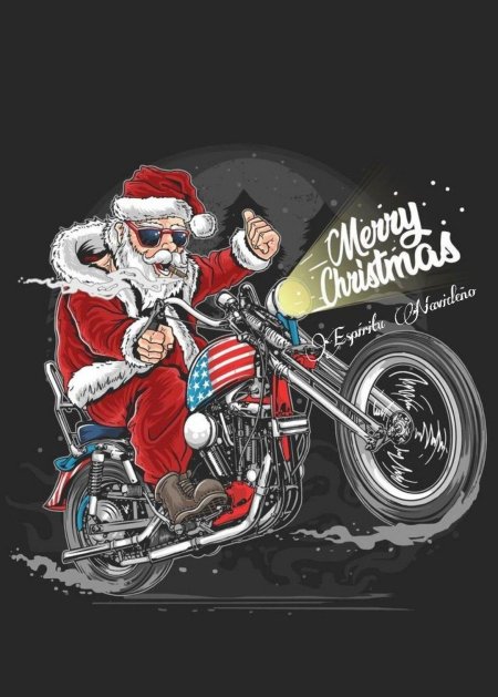 Дед мороз на мотоцикле