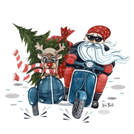 Современный дед мороз рисунок