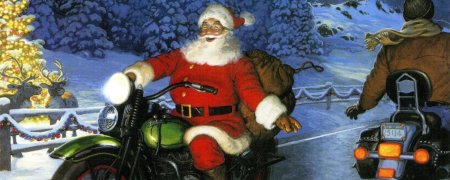 Дед мороз на мотоцикле