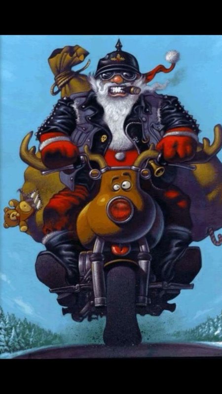 Дед мороз на мотоцикле